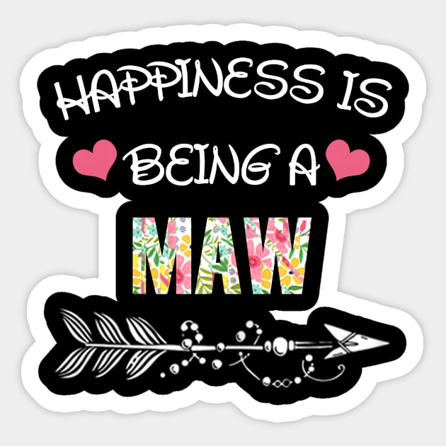 Happiness is being Maw floral gift Sticker by DoorTees